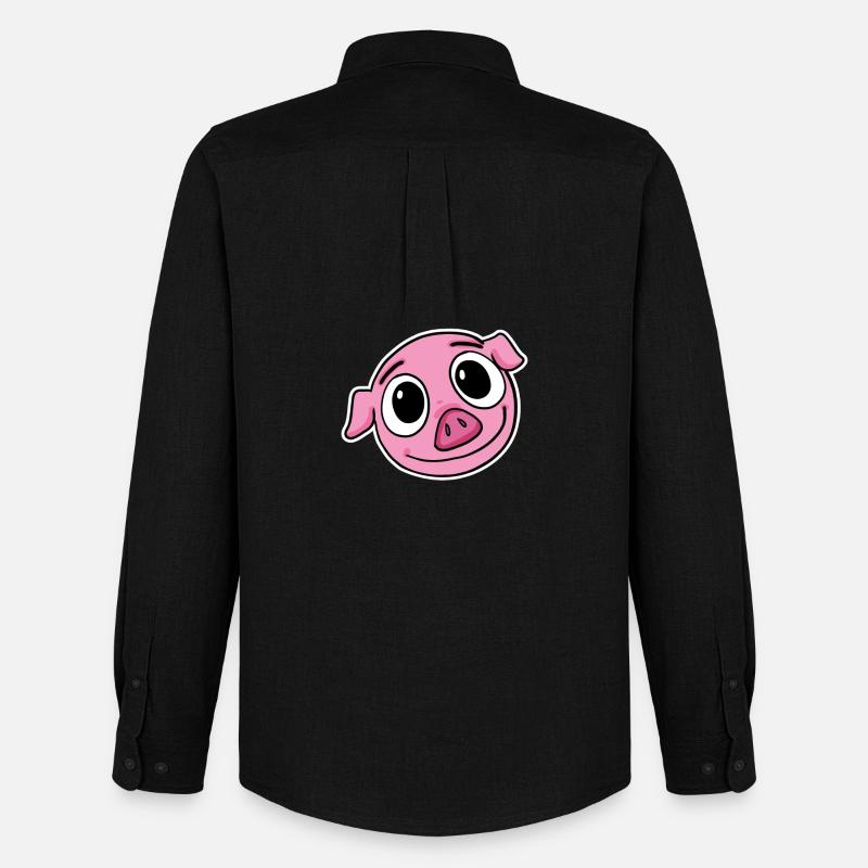 Schwein Kopf - Männer Oxford Hemd von Stanley/Stella - Schwarz