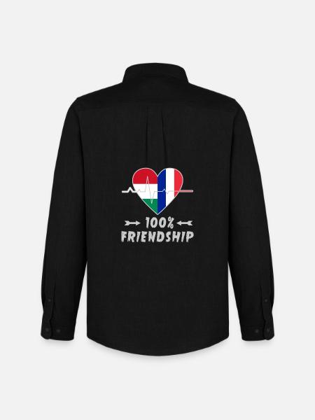 Hungary and France 100% friendship - Men's Oxford Shirt by Stanley/Stella - black