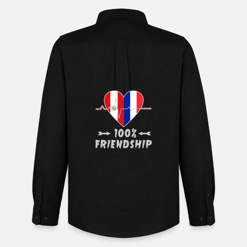 Peru und Frankreich 100% Freundschaft - Männer Oxford Hemd von Stanley/Stella - Schwarz
