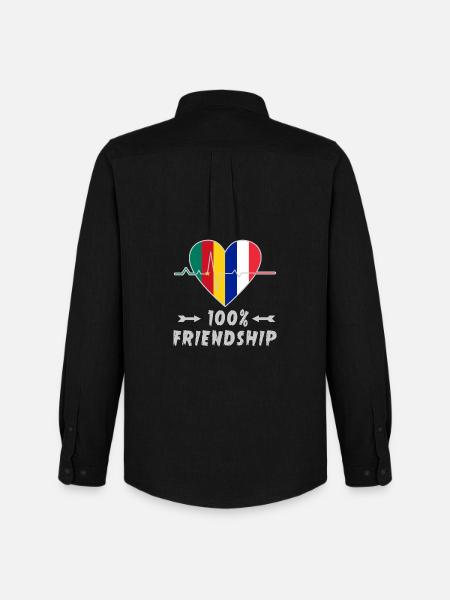 Cameroon and France 100% friendship - Men's Oxford Shirt by Stanley/Stella - black