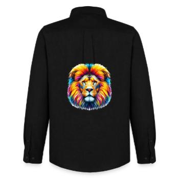 Lion - Chemise Oxford homme Stanley/Stella - noir - Dos - AI Model Male 185 dark (185cm)
