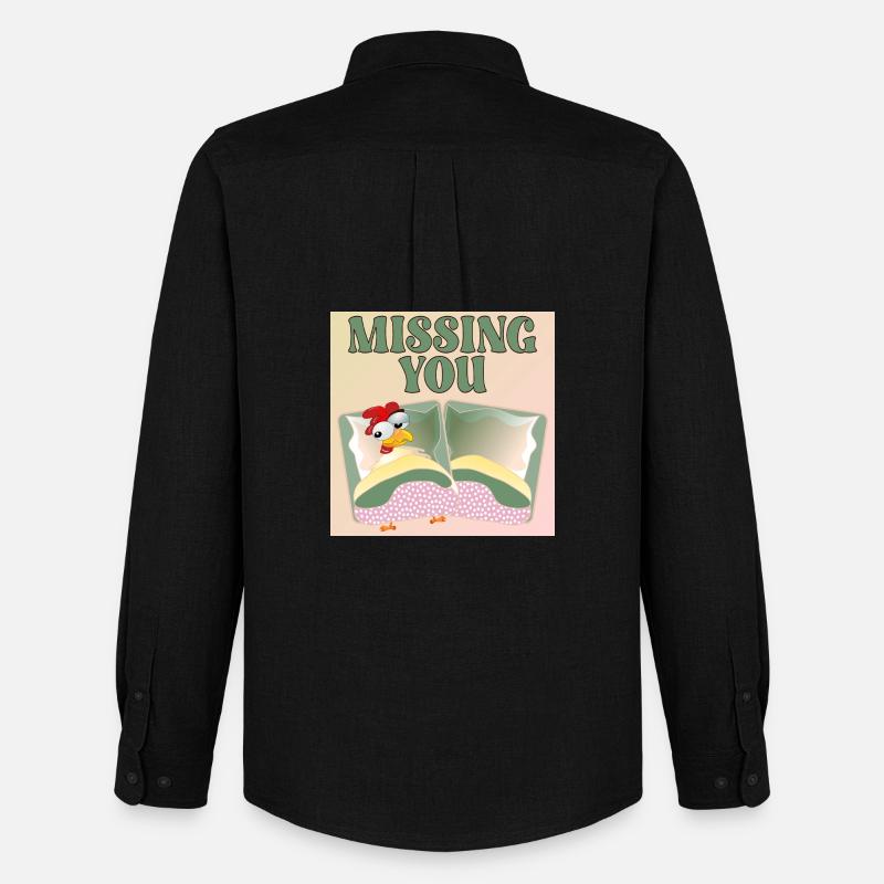 MISSING YOU - HÜHNERBETT - Männer Oxford Hemd von Stanley/Stella - Schwarz
