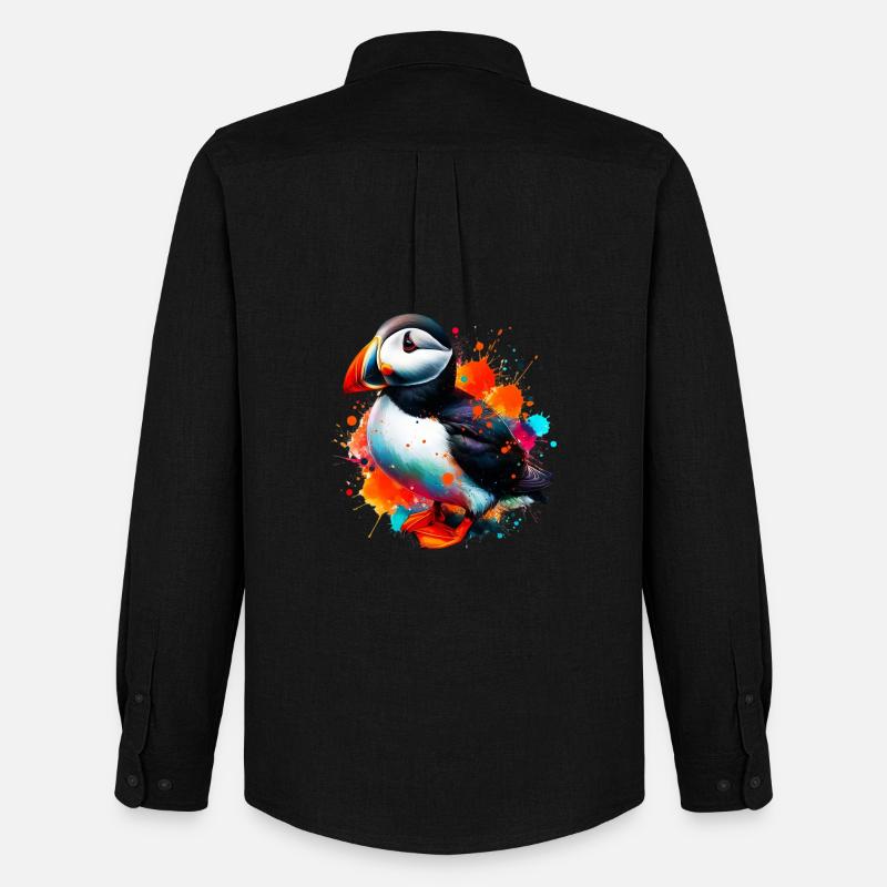 Papageitaucher - Männer Oxford Hemd von Stanley/Stella - Schwarz
