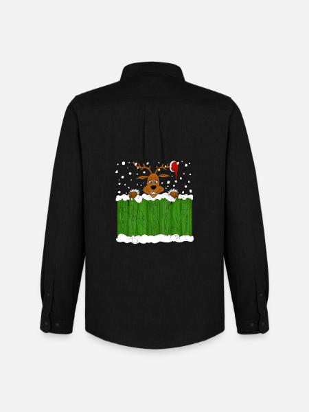 Noël avec un renne - Chemise Oxford homme Stanley/Stella - noir