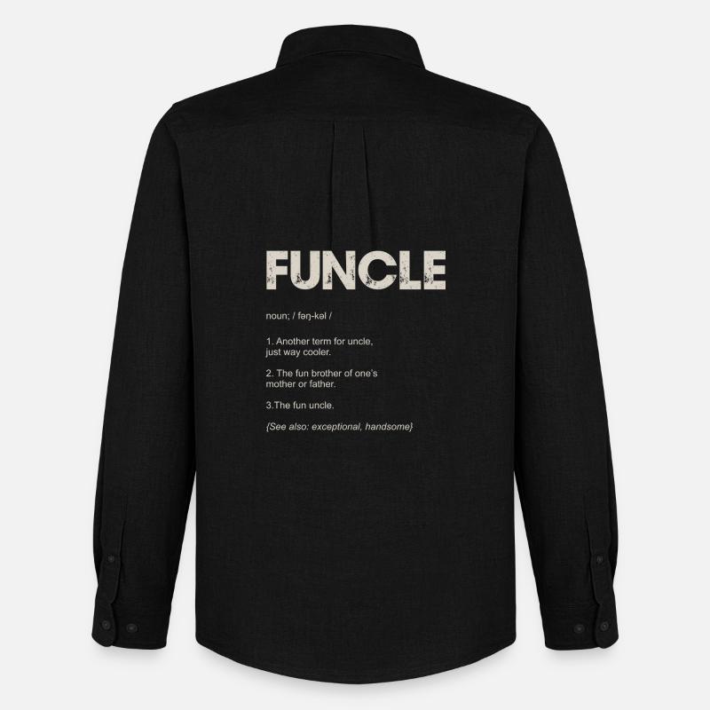 Funcle Typography Tee Design - Men's Oxford Shirt by Stanley/Stella - black