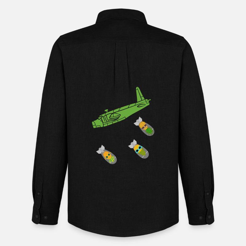 Green Pineapple Bomb Flugzeug - Männer Oxford Hemd von Stanley/Stella - Schwarz