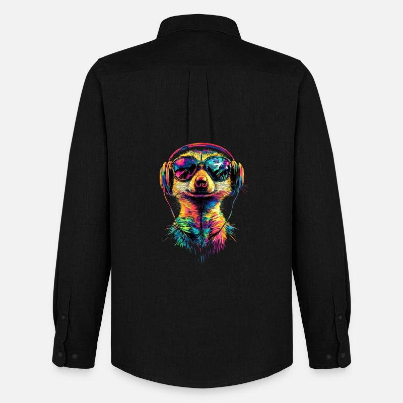 Erdmännchen Sonnenbrille Bunt Süßes Erdmännchen - Männer Oxford Hemd von Stanley/Stella - Schwarz