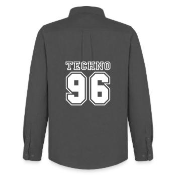 TECHNO 96 - Chemise Oxford homme Stanley/Stella - charbon - Dos - AI Model Male 185 dark (185cm)