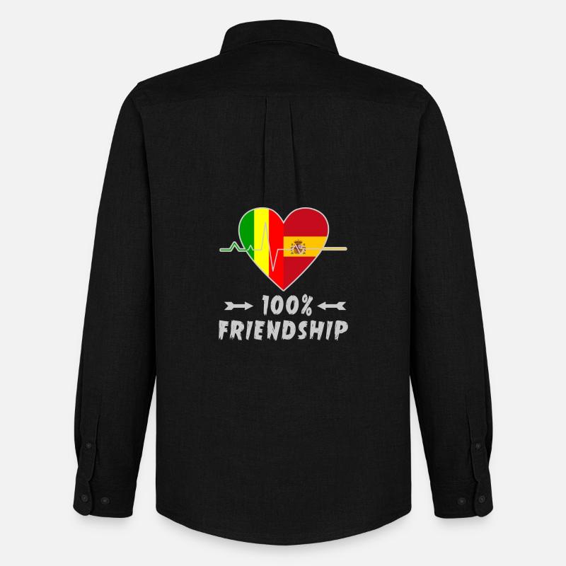 Mali und Spanien 100% Freundschaft - Männer Oxford Hemd von Stanley/Stella - Schwarz