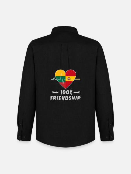 Lithuania and Spain 100% friendship - Men's Oxford Shirt by Stanley/Stella - black