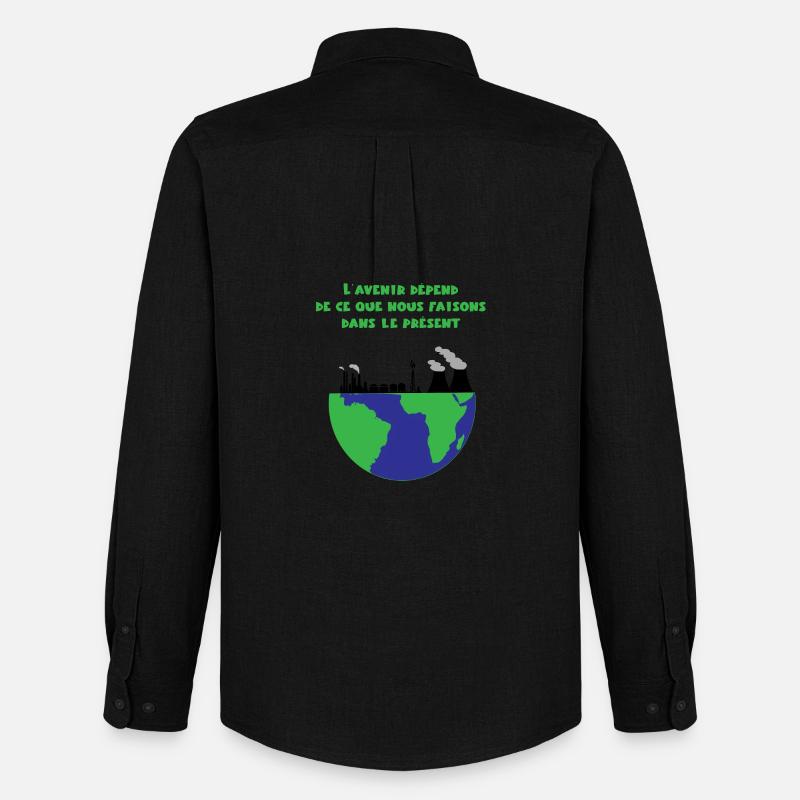 Planet Erde - Männer Oxford Hemd von Stanley/Stella - Schwarz