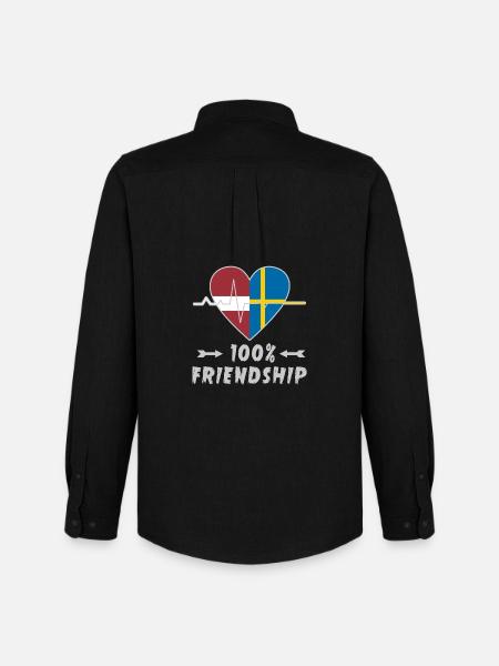 Latvia and Sweden 100% friendship - Men's Oxford Shirt by Stanley/Stella - black