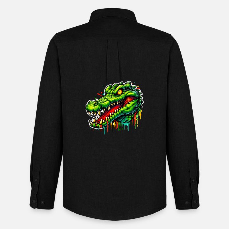 Alligator-Krokodil - Männer Oxford Hemd von Stanley/Stella - Schwarz