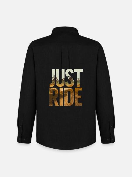 Just Ride Mountain Vista - Men's Oxford Shirt by Stanley/Stella - black
