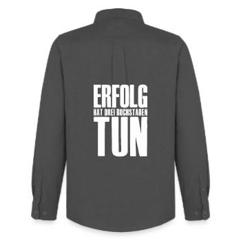 Erfolg Spruch für Gründer Unternehmer Startup - Männer Oxford Hemd von Stanley/Stella - Anthrazit - Hinten - AI Model Male 185 dark (185cm)