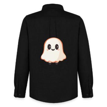 Cute Ghost - Men's Oxford Shirt by Stanley/Stella - black - Back - AI Model Male 185 dark (185cm)