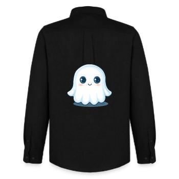 Cute Ghost - Men's Oxford Shirt by Stanley/Stella - black - Back - AI Model Male 185 dark (185cm)