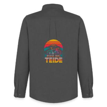 Aventure à vélo au Pico del Teide - Chemise Oxford homme Stanley/Stella - charbon - Dos - AI Model Male 185 dark (185cm)