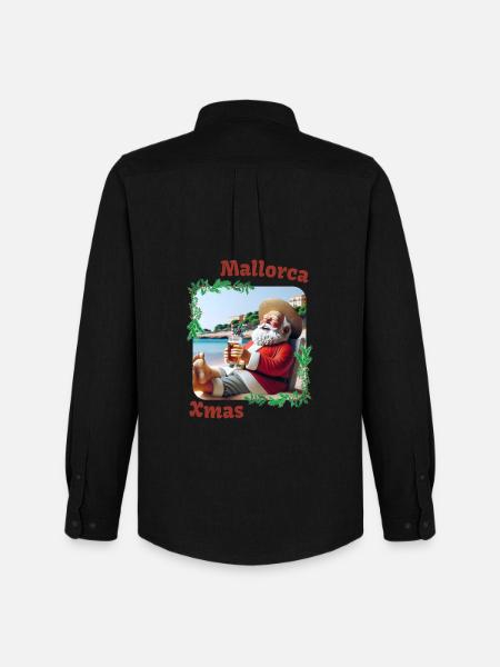 Mallorca Xmas - Santa Claus on holiday - Men's Oxford Shirt by Stanley/Stella - black