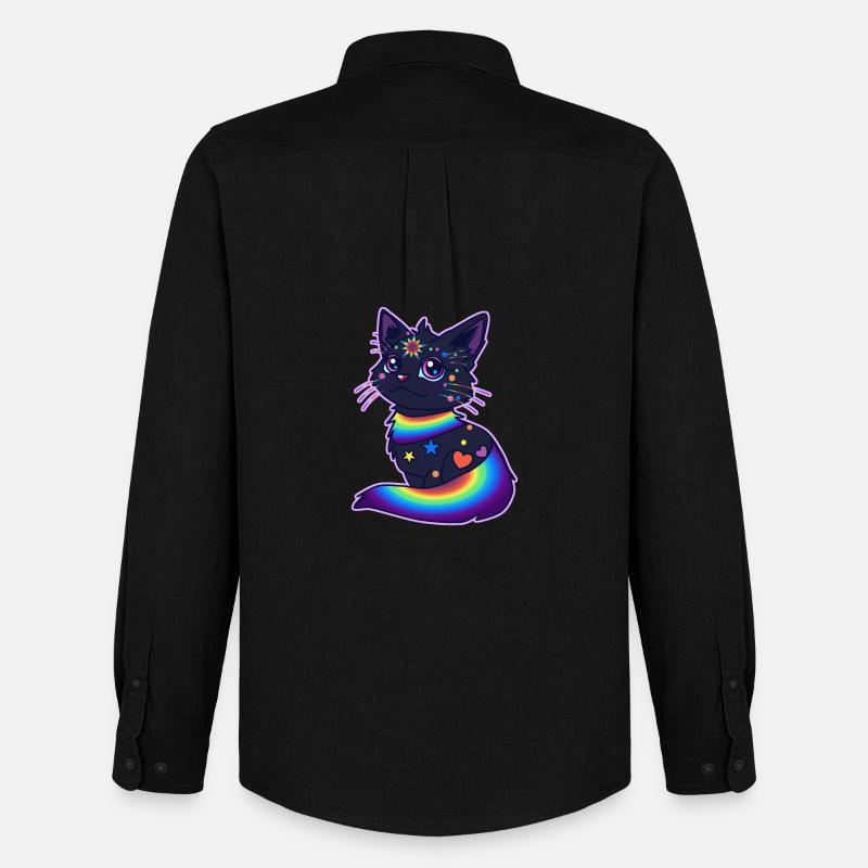 Pride Cat - Männer Oxford Hemd von Stanley/Stella - Schwarz