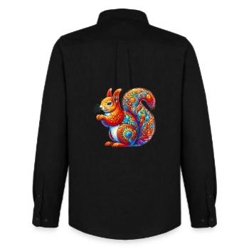 Écureuil - Chemise Oxford homme Stanley/Stella - noir - Dos - AI Model Male 185 dark (185cm)