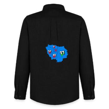 Région île de france - Chemise Oxford homme Stanley/Stella - noir - Dos - AI Model Male 185 dark (185cm)