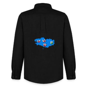 Région Bretagne - Chemise Oxford homme Stanley/Stella - noir - Dos - AI Model Male 185 dark (185cm)