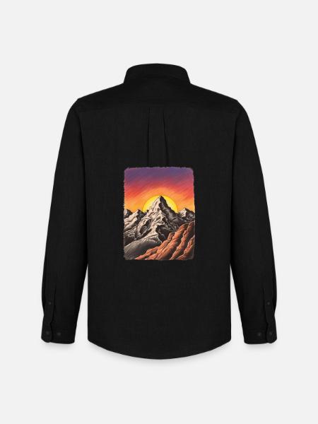 Mountain Sunset - Men's Oxford Shirt by Stanley/Stella - black