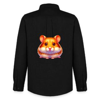 Hamster - Chemise Oxford homme Stanley/Stella - noir - Dos - AI Model Male 185 dark (185cm)