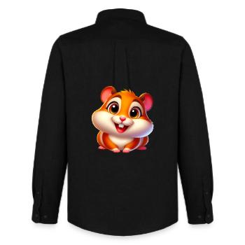 Hamster - Chemise Oxford homme Stanley/Stella - noir - Dos - AI Model Male 185 dark (185cm)