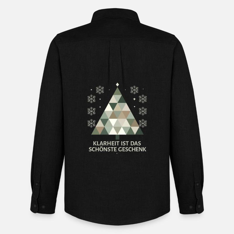 Minimalistischer Weihnachtsbaum: Schlichte Eleganz - Männer Oxford Hemd von Stanley/Stella - Schwarz