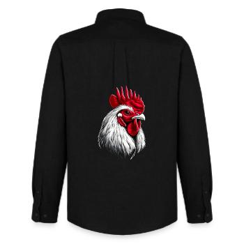Rooster Chicken Daddy Chicken Coop Dad Farmer Chickens - Men's Oxford Shirt by Stanley/Stella - black - Back - AI Model Male 185 dark (185cm)
