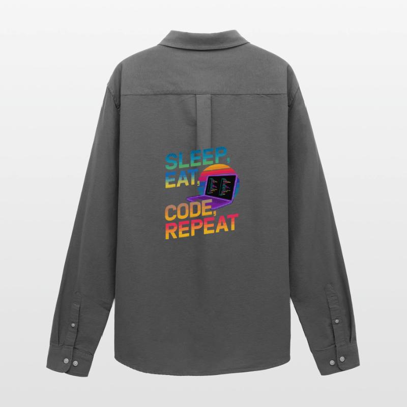 Sleep Eat Code Repeat Geschenk für Coder Männer Oxford Hemd von Stanley/Stella