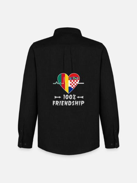 Cameroon and Croatia 100% friendship - Men's Oxford Shirt by Stanley/Stella - black