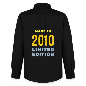 2010 - Men's Oxford Shirt by Stanley/Stella - black - Back - AI Model Male 185 dark (185cm)
