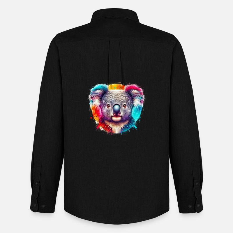 Koala - Männer Oxford Hemd von Stanley/Stella - Schwarz