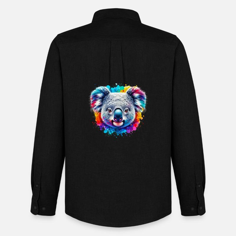 Koala - Männer Oxford Hemd von Stanley/Stella - Schwarz
