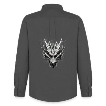 Dragon Mythical Creature Dragon Lover Fire Dragon - Men's Oxford Shirt by Stanley/Stella - anthracite - Back - AI Model Male 185 dark (185cm)