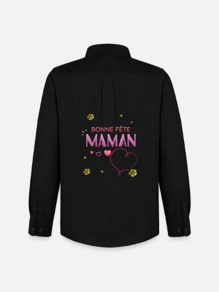 Bonne Fête Maman - Chemise Oxford homme Stanley/Stella - noir