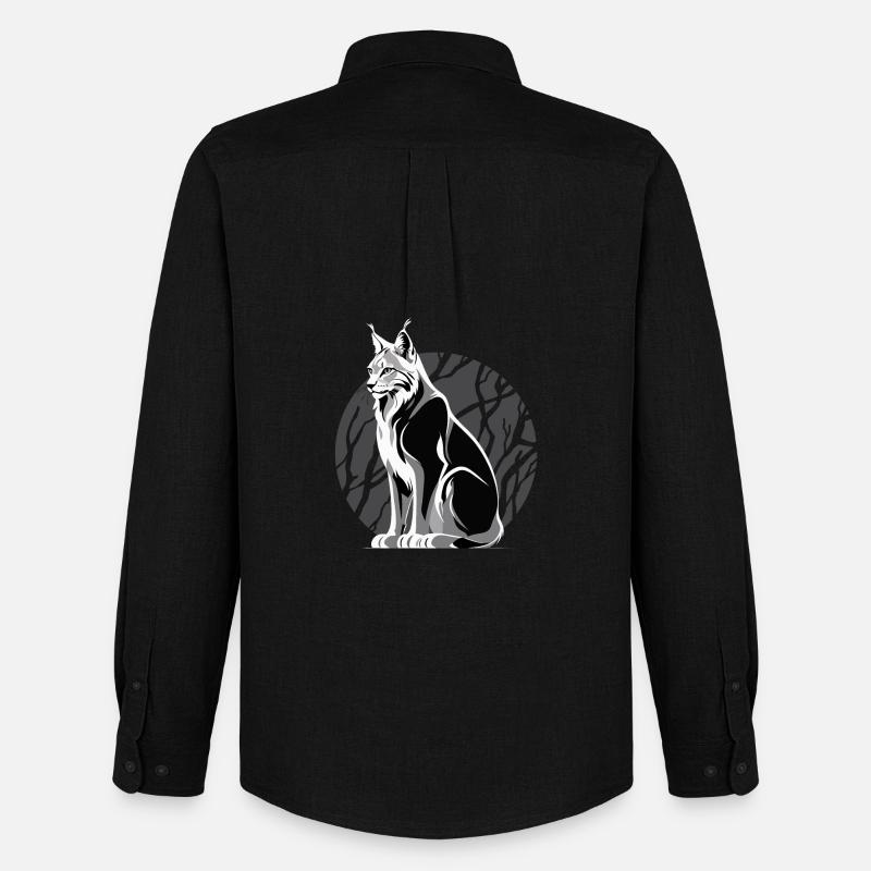 Luchs - Männer Oxford Hemd von Stanley/Stella - Schwarz