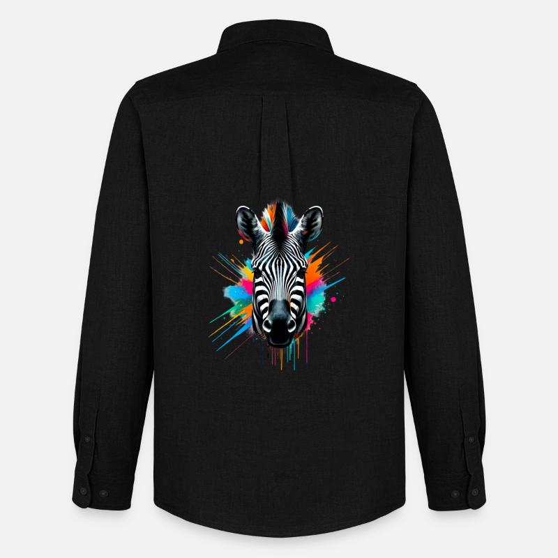 Zebra - Oxfordskjorte herre Stanley/Stella - sort