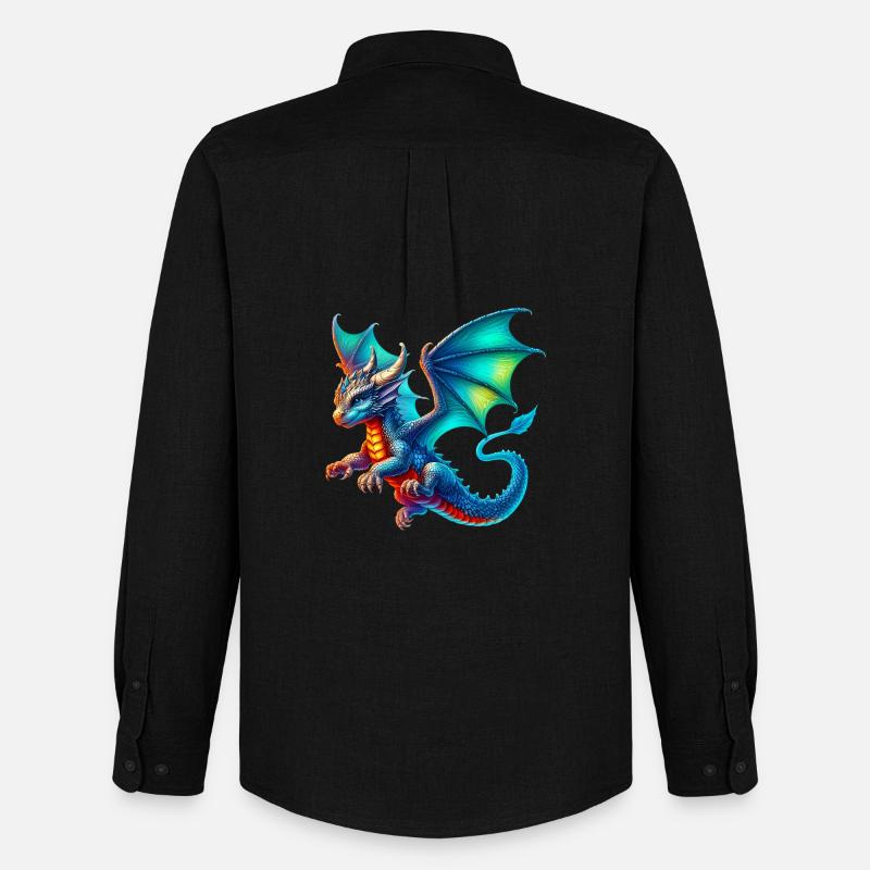 Drache - Männer Oxford Hemd von Stanley/Stella - Schwarz
