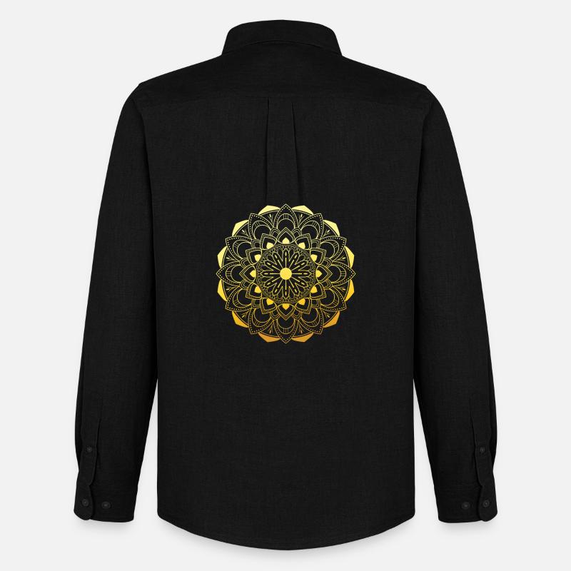 Goldenes Mandala - Männer Oxford Hemd von Stanley/Stella - Schwarz