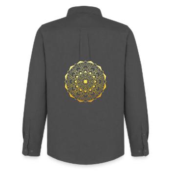 Mandala - Chemise Oxford homme Stanley/Stella - charbon - Dos - AI Model Male 185 dark (185cm)