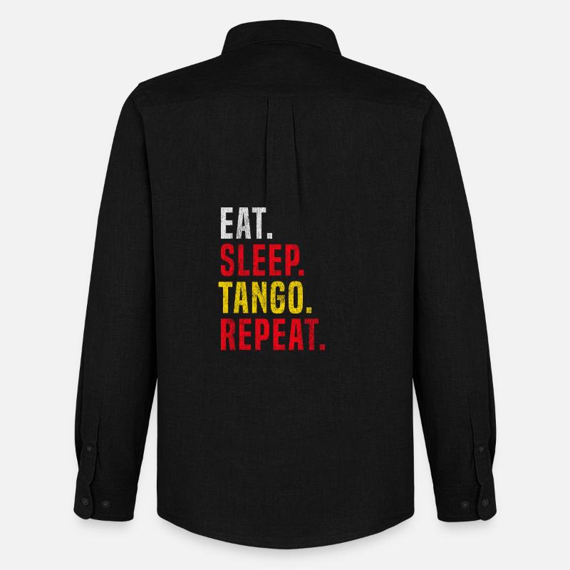 Eat Sleep Tango Repeat für Tango - Männer Oxford Hemd von Stanley/Stella - Schwarz