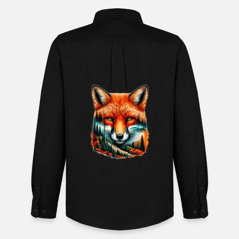 Fuchs - Männer Oxford Hemd von Stanley/Stella - Schwarz