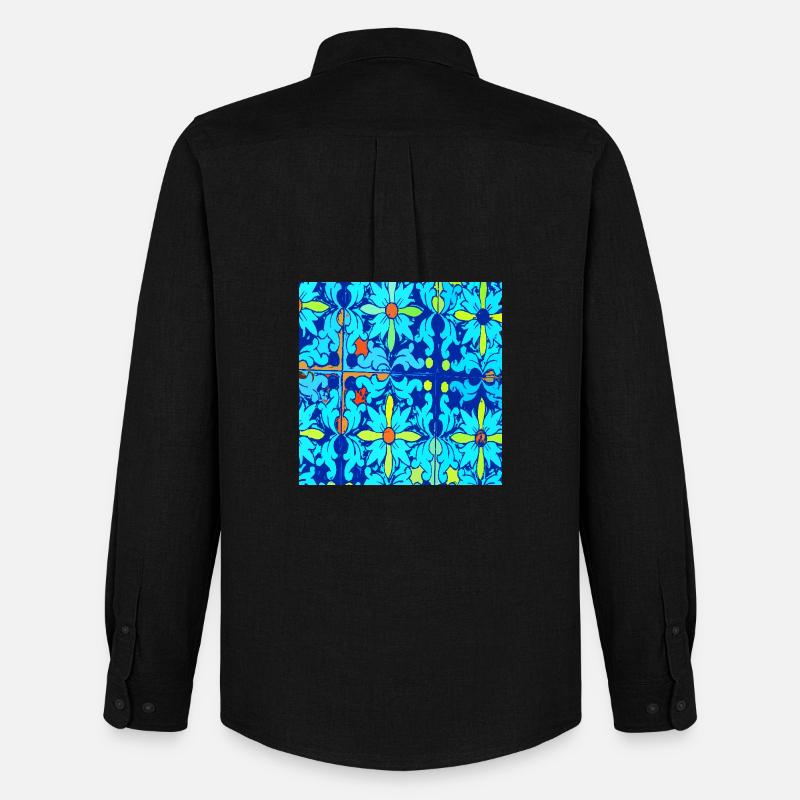 Blaue Keramik - Männer Oxford Hemd von Stanley/Stella - Schwarz