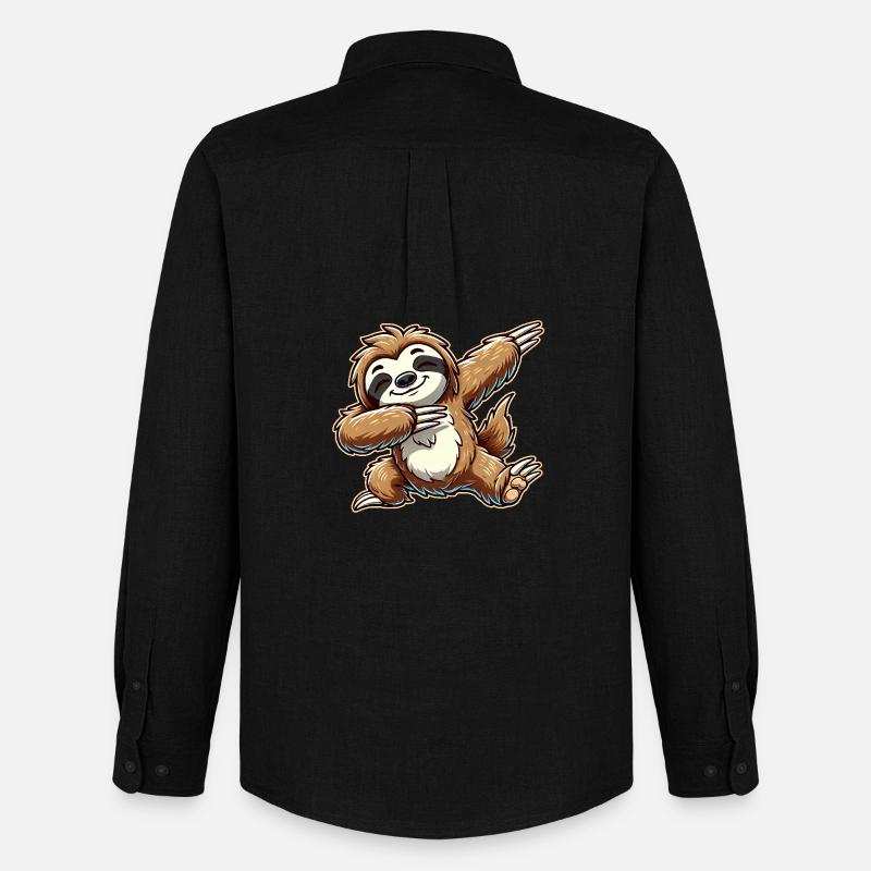 Dabbing Faultier Dab Tanzen Geschenk Geschenkidee - Männer Oxford Hemd von Stanley/Stella - Schwarz