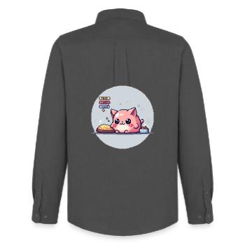 Pixel Pet - Retro Gaming - Männer Oxford Hemd von Stanley/Stella - Anthrazit - Hinten - AI Model Male 185 dark (185cm)