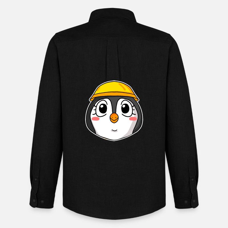 Pinguin Baustelle - Männer Oxford Hemd von Stanley/Stella - Schwarz